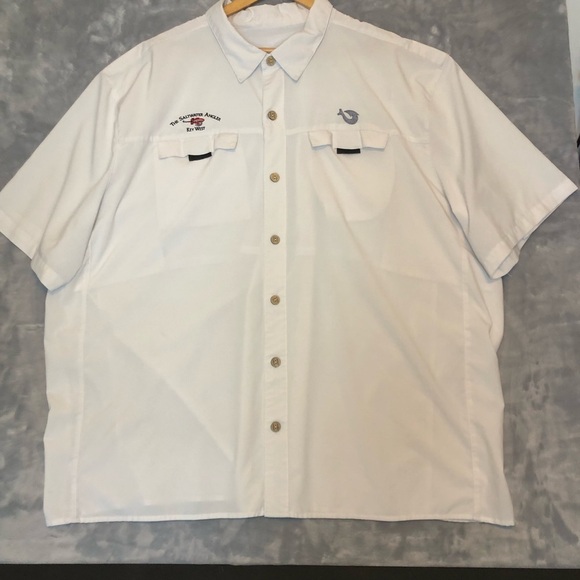 The Saltwater Angler Key West Men's Button-up Shirt Off-White Size 5XL - Picture 1 of 7